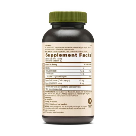 Gnc Natural Brand Papaya Enzyme, Enzime Digestive Din Papaia, 240 Tb