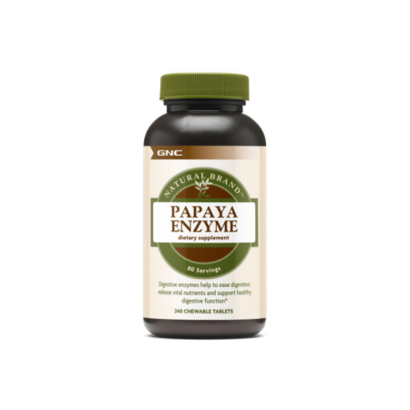 Gnc Natural Brand Papaya Enzyme, Enzime Digestive Din Papaia, 240 Tb