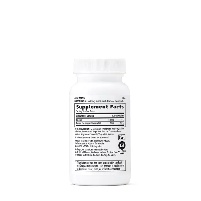 Gnc Copper 2 Mg, Cupru, 100 Tb Gnc Copper 2 Mg, Cupru, 100 Tb