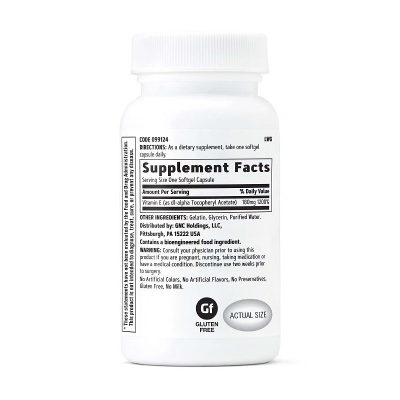 Vitamina E 180 mg (100 cps), GNC Live Well
