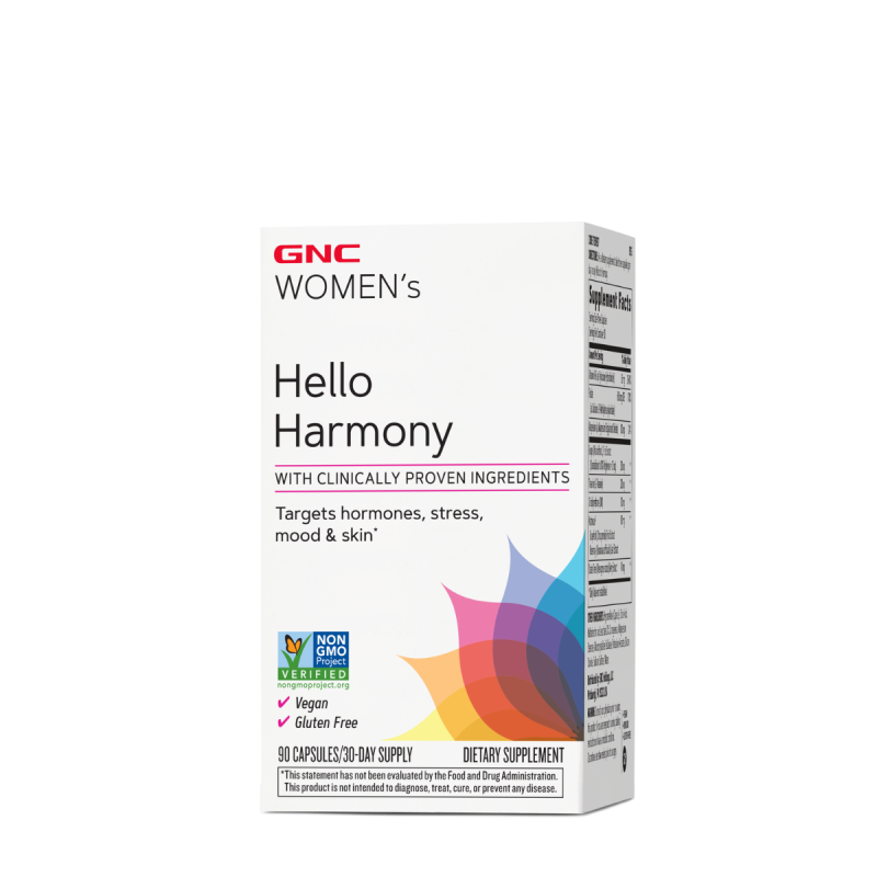 Gnc Women`s Hello Harmony Pms, Formula Pentru Echilibrul Hormonal, Emotional Si Elasticitatea Pielii Femeilor, 90 Cps