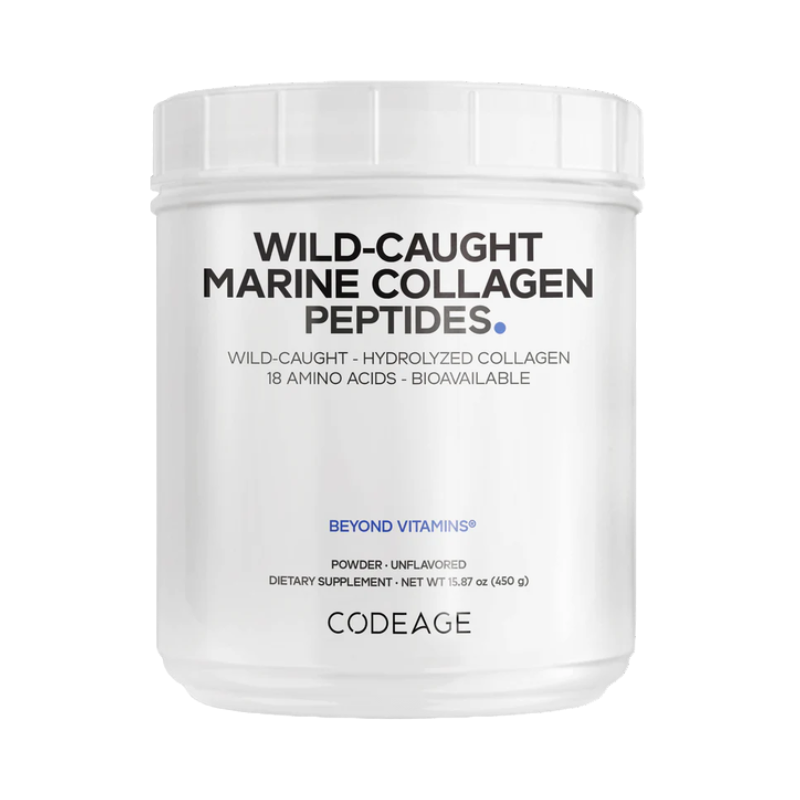Codeage Wild-caught Marine Hydrolyzed Collagen Peptides Powder Type I And Iii, Colagen Marin Din Pesti Salbatici Tip I Si Iii, 450 G