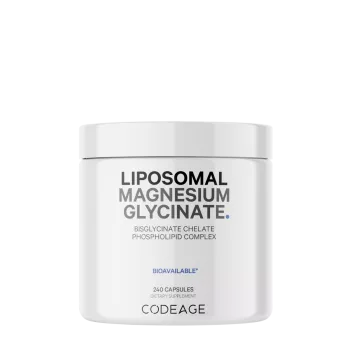 Codeage Magneziu Bisglicinat Lipozomal Cu Bioperine - Formula Avansata Pentru Absorbtie Superioara, 240 Cps