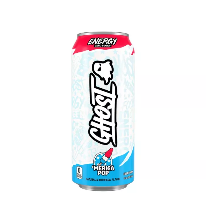 Ghost Energy Drink With ‘merica Pop Flavor, Bautura Energizanta Cu Aroma De ‘merica Pop, 473 Ml