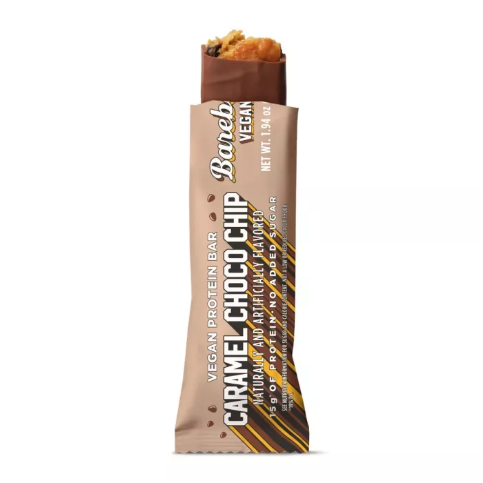 Barebells Vegan Protein Bar With Caramel Choco Chip Flavor, Baton Proteic Vegan Cu Aroma De Caramel Si Chipsuri De Ciocolata, 55 G