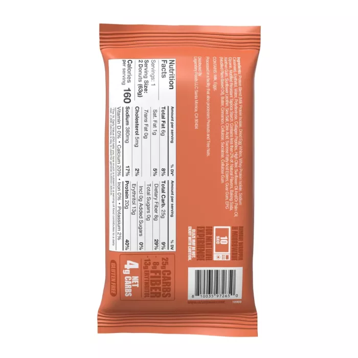 Legendary Foods Protein Donut With Cinnamon Crumble Flavor, Gogoasa Proteica Cu Aroma De Topping Crocant Cu Scortisoara, 63 G