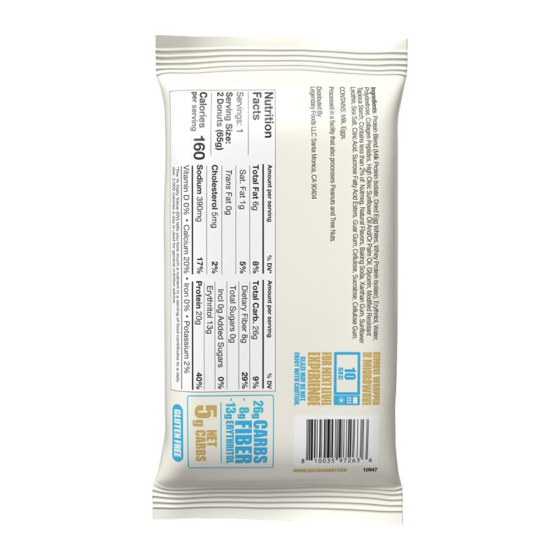 Legendary Foods Protein Donut With Vanilla Glazed, Gogoasa Proteica Cu Glazura De Vanilie, 65 G