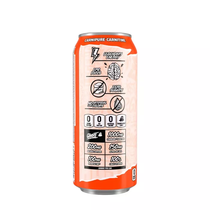 Ghost Energy Drink With Peaches Flavor, Bautura Energizanta Cu Aroma De Piersici, 473 Ml