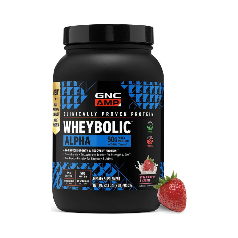 Gnc Amp New Wheybolic Alpha, Proteina Din Zer, Studiata Clinic, Cu Aroma De Capsuni Si Frica, 915,2 G