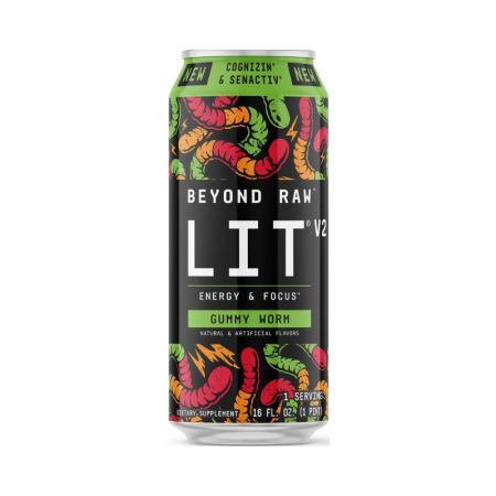Gnc Beyond Raw  Lit V2 On-the-go Pre-workout Gummy Worm, Bautura Pre-workout Rtd, 473 Ml