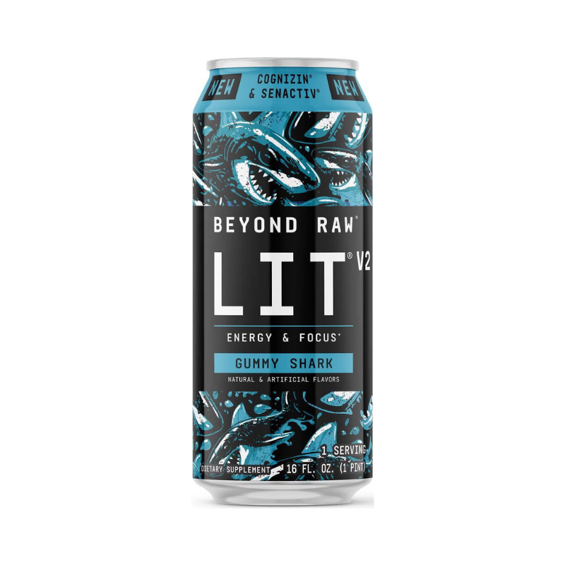 Gnc Beyond Raw Lit V2 On-the-go Pre-workout Gummy Shark, Bautura Pre-workout Rtd, 473 Ml