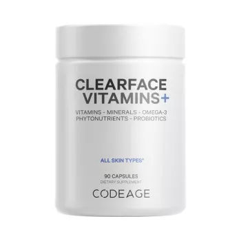 Codeage Clearface Vitamins, Daily Multivitamin, Minerals Herbs, Complex De Multivitamine Si Plante Pentru Piele Si Sanatate Generala Pentru Adolescenti, 90 Cps