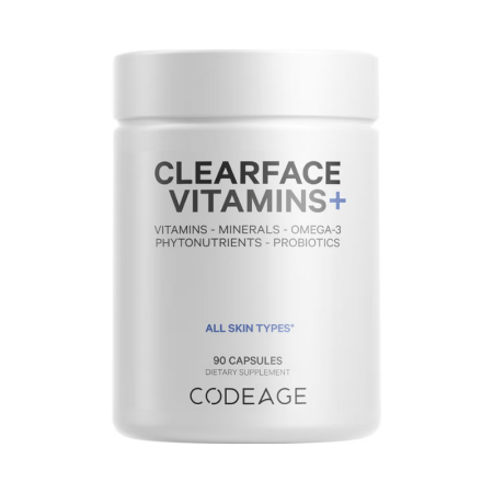 Codeage Clearface Vitamins, Daily Multivitamin, Minerals Herbs, Complex De Multivitamine Si Plante Pentru Piele Si Sanatate Generala Pentru Adolescenti, 90 Cps