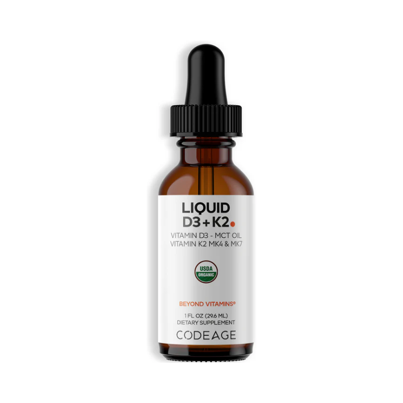 Codeage Liquid D3 + K2 – Formula Lichida Cu Vitamina D3 Si K2, Fara Aroma, 29.6 Ml