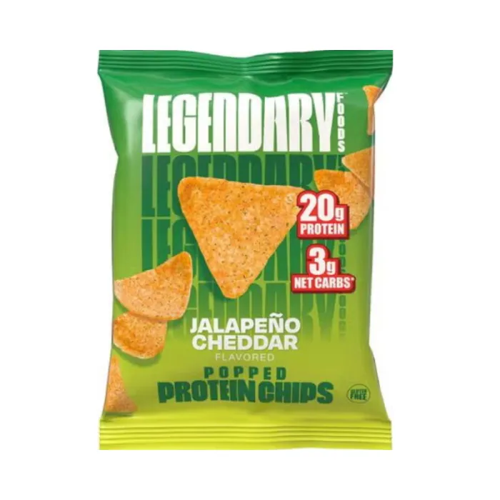 Legendary Foods Popped Protein Chips With Jalapeno Cheddar Flavor, Chipsuri Proteice Cu Aroma De Jalapeno Si Branza Cheddar, 34 G