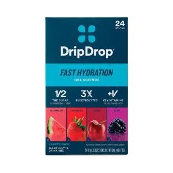 Dripdrop Electrolyte Drink Mix, Variety Pack Flavors, Hidratare Avansata Cu Electroliti, Vitamine Si Minerale Cu Arome Diverse, 24 X 10 G