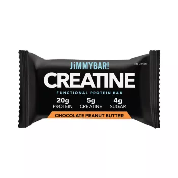Jimmybar! Baton Proteic Cu Creatina, Aroma De Ciocolata Si Unt De Arahide, 58 G