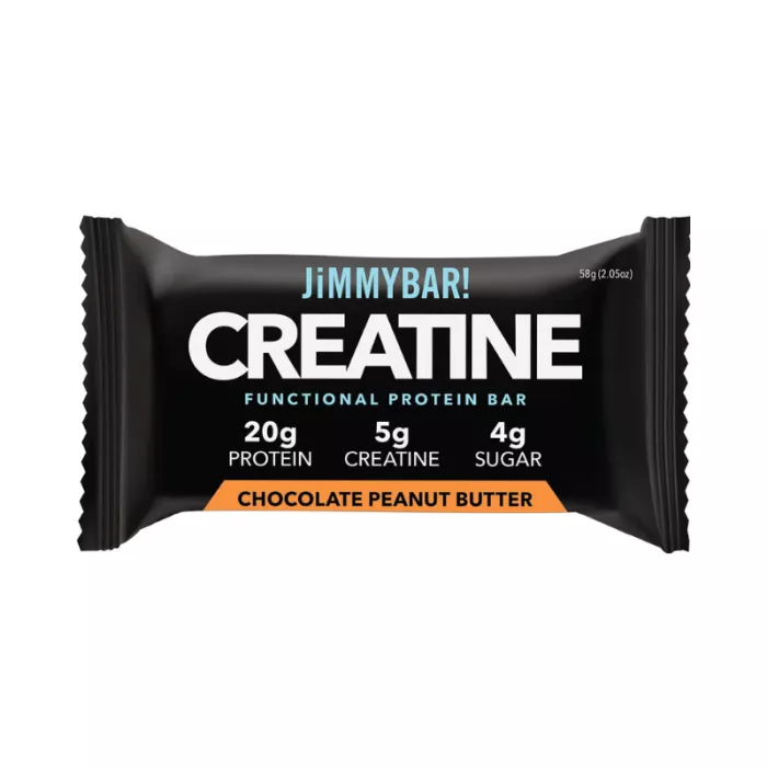 Jimmybar! Baton Proteic Cu Creatina, Aroma De Ciocolata Si Unt De Arahide, 58 G