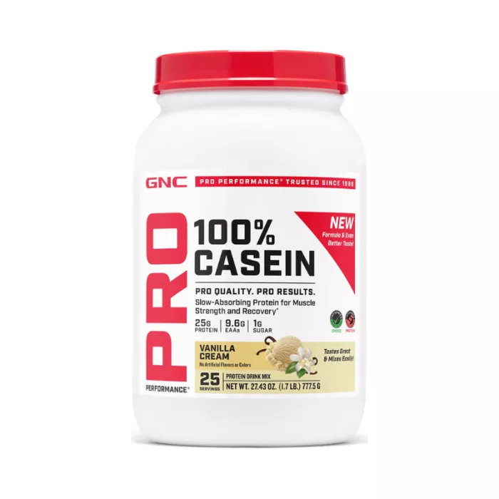Gnc Pro Performance 100% Casein, Cazeina Cu Aroma De Vanilie, Testata Antidoping, 777.5 G