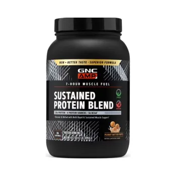 Gnc Amp Sustained Protein Blend, Amestec Proteic, Cu Aroma De Pufuleti Cu Unt De Arahide, 899.6 G