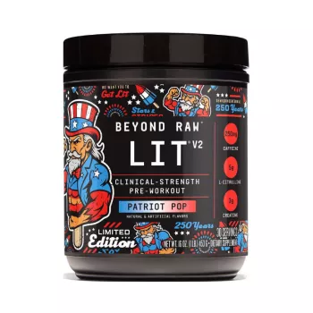 Beyond Raw Lit V2 Limited Edition Pre-workout With Patriot Pop Flavor, Editie Limitata Pre-workout Cu Aroma De Patriot Pop, 453 G
