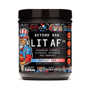 Gnc Beyond Raw Lit Af V2, Formula Avansata De Pre-workout, Cu Aroma De Patriot Pop, 432 G