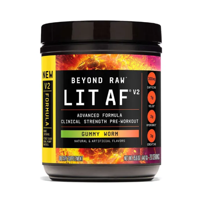 Gnc Beyond Raw Lit Af V2, Formula Avansata De Pre-workout, Cu Aroma De Jeleuri, 442 G