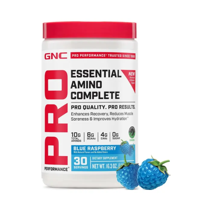 Gnc Pro Performance Essential Amino Complete, Aminoacizi Cu Aroma De Zmeura Albastra, 462 G