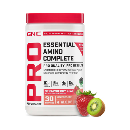 Gnc Pro Performance Essential Amino Complete, Aminoacizi Esentiali, Pentru Sustinerea Recuperarii Musculare Si A Sintezei Proteinelor, Cu Aroma De  Capsuni Si Kiwi, 462 G