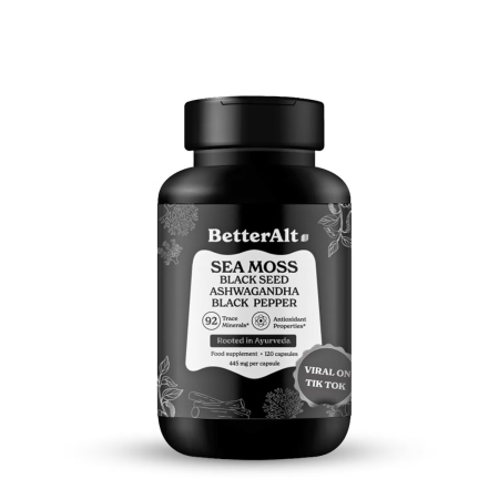 Better Alt Sea Moss, Formula Cu Alge Marine, Chimen Negru Si Ashwagandha, 120 Cps