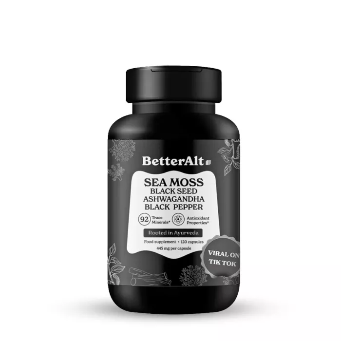 Better Alt Sea Moss, Formula Cu Alge Marine, Chimen Negru Si Ashwagandha, 120 Cps Better Alt Sea Moss, Formula Cu Alge Marine, Chimen Negru Si Ashwagandha, 120 Cps