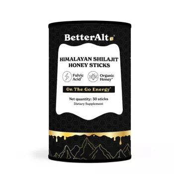 Better Alt Himalayan Shilajit Honey Sticks, Pliculete De Shilajit Din Himalaya Si Miere Cu 75% Acid Fulvic, 30 Pliculete