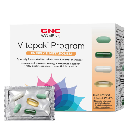 Women's Vitapak complex de multivitamine pentru femei, energie si metabolism (30 Pachetele), GNC Live Well