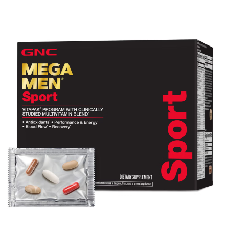 Mega men sport vitapak program, complex de multivitamine pentru barbati (30 Pachetele), GNC Live Well