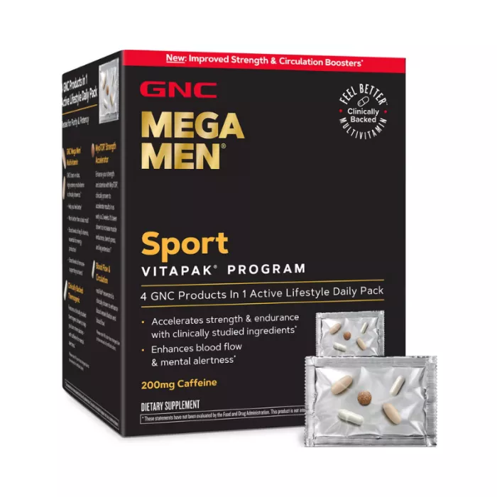 Gnc Mega Men Sport Vitapak Program, Complex De Multivitamine Pentru Barbati Vitapak, 30 Pachetele