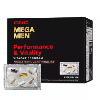 Gnc Mega Men Performance & Vitality Vitapak, Complex De Multivitamine Pentru Barbati, Performanta Si Vitalitate, 30 Pachetele