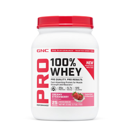 Gnc Pro Performance 100% Whey, Proteina Din Zer Cu Aroma De Capsuni, Testata Antidoping, 775g
