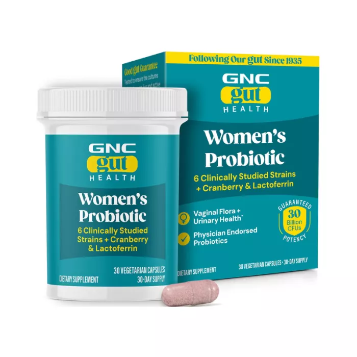 Gnc Gut Health Women’s Probiotic, Probiotic Lab4 Studiat Clinic, 30 Miliarde Ufc Culturi Vii Cu Merisor Si Lactoferrin, 30 Cps