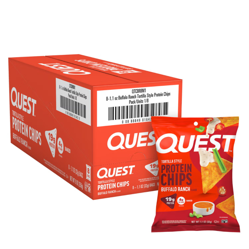 Quest Tortilla Style Protein Chips, Cu Aroma De Buffalo Ranch, 32 G