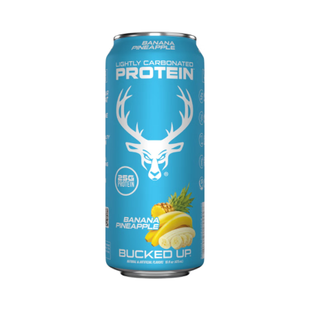 Bucked Up Lightly Carbonated Protein Rtd, Bautura Proteica Usor Carbogazoasa Cu Aroma De Banane Si Ananas, 473 Ml