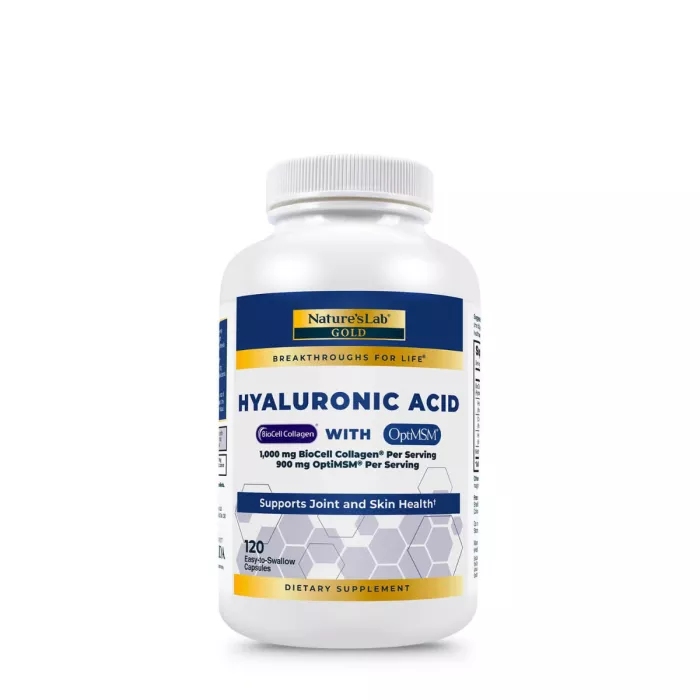 Nature's Lab Hyaluronic Acid With Biocell Collagen And Msm, Formula Pentru Sustinerea Pielii Si Confortul Articular, 120 Cps Nature's Lab Hyaluronic Acid With Biocell Collagen And Msm, Formula Pentru Sustinerea Pielii Si Confortul Articular, 120 Cps