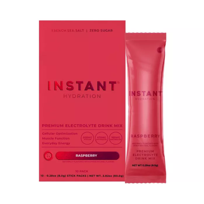 Instant Hydration, Premium Electrolyte Drink Mix, Electroliti Cu Aroma De Zmeura, 1plic, 8 G