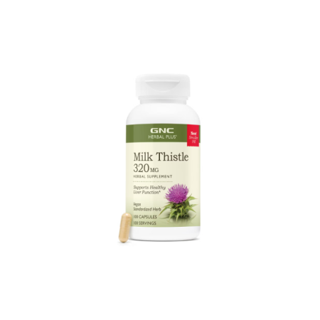 Gnc Herbal Plus Milk Thistle 320 Mg, Extract De Silimarina 320 Mg, 100 Cps