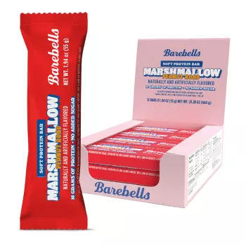 Barebells Soft Protein Bar Marshmallow Peanut Road , Baton Proteic Cu Aroma De Bezele Si Arahide, 55 G