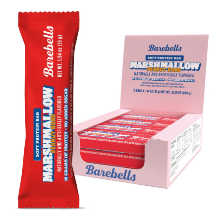 Barebells Soft Protein Bar Marshmallow Peanut Road , Baton Proteic Cu Aroma De Bezele Si Arahide, 55 G
