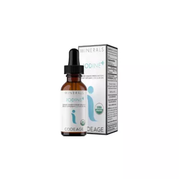 Codeage Liquid Iodine+ Unflavored, Iod Lichid Fara Aroma Pentru Suport Tiroidian Si Functionare Optima A Organismului,59.2 Ml