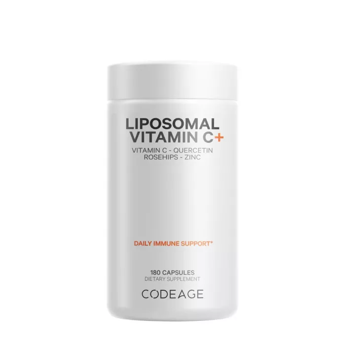 Codeage Liposomal Vitamin C, Vitamina C Liposomala - Formula Avansata Pentru Absorbtie Superioara, 180 Cps Codeage Liposomal Vitamin C, Vitamina C Liposomala - Formula Avansata Pentru Absorbtie Superioara, 180 Cps