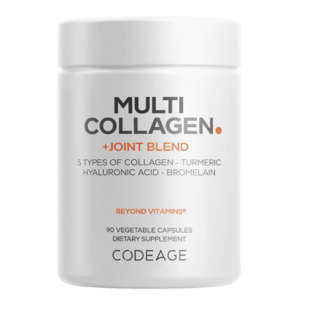 Codeage Hidrolized Multi Collagen + Joint Blend, Formula Avansata Pentru Sanatatea Articulatiilor Cu Turmeric Si Acid Hialuronic, 90 Cps
