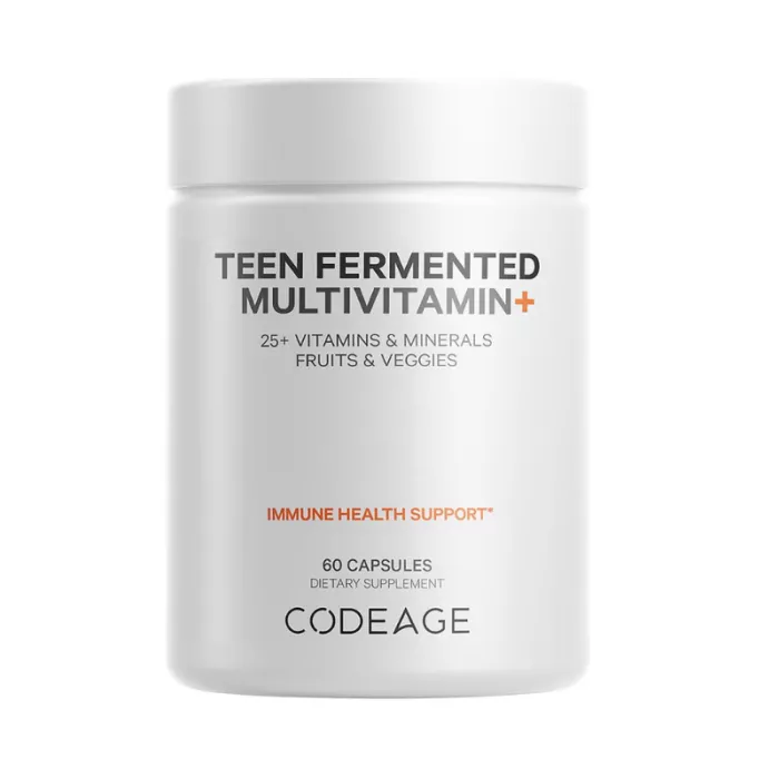 Codeage Teen Fermented Vegan Multivitamin, Multivitamine Vegane Fermentate Pentru Adolescenti, 60 Cps