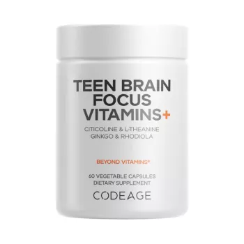 Codeage Teen Brain Focus Vitamins+, Concentrare Si Echilibru Mental Pentru Adolescenti, 60 Cps